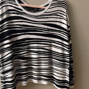 Liv by Habitat Women's Black and White Striped Top